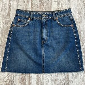 Topshop Blue Denim Mini Skirt